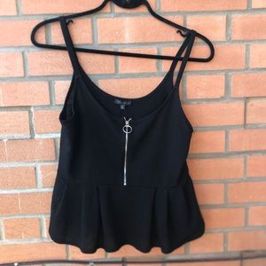 Cute Zip Peplin Tank